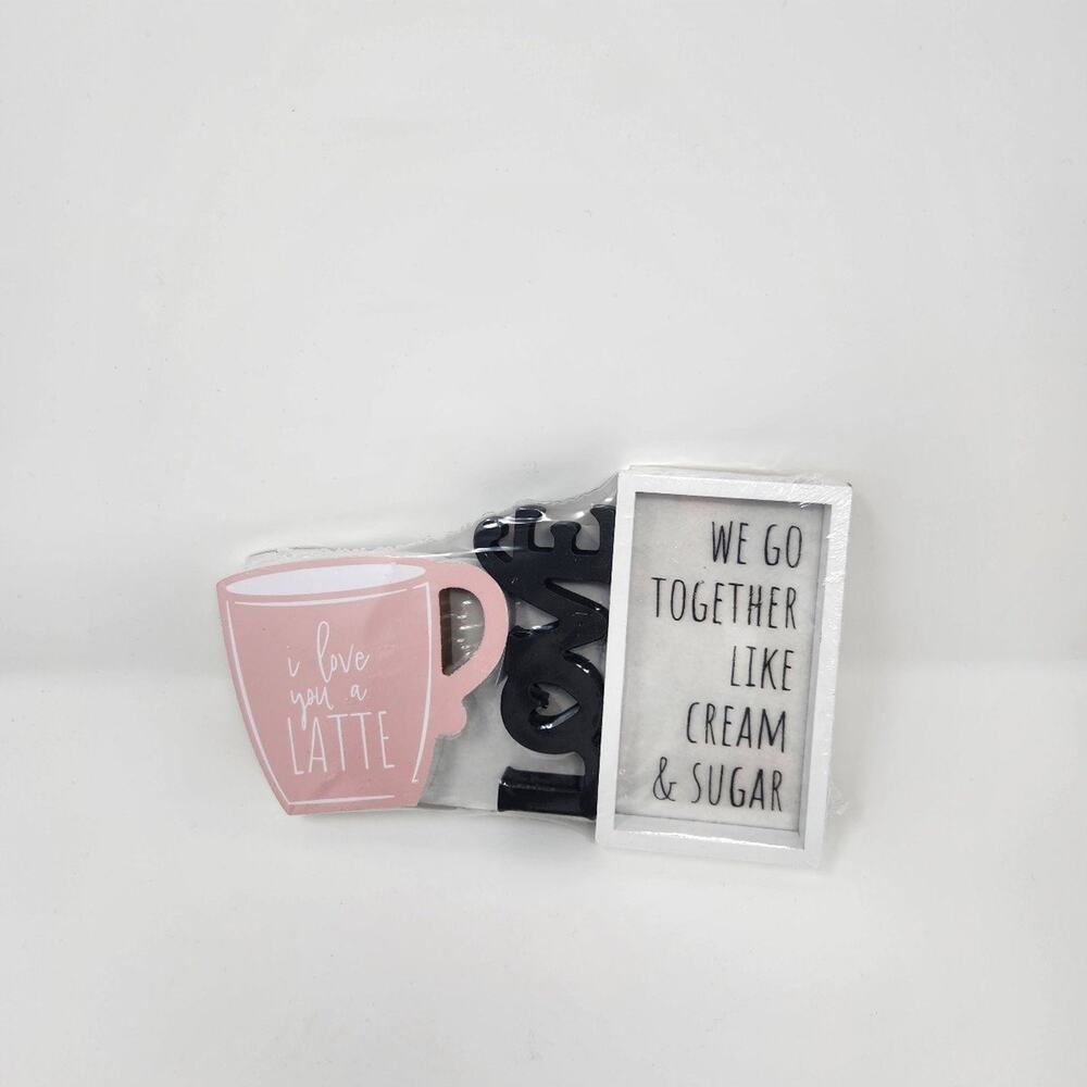 We Go Together Like Cream & Sugar I Love you a Latte Tiered Tray Decor V Day